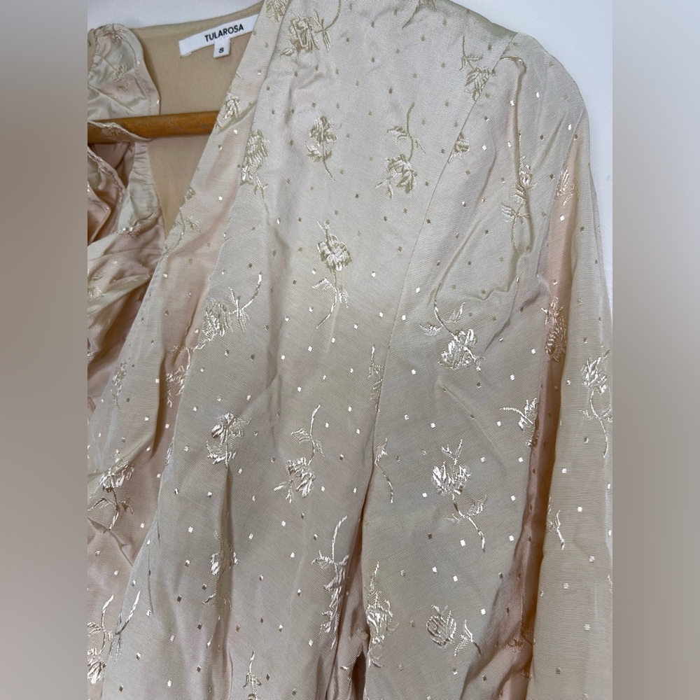 REVOLVE Tularosa Cream Ruffle Mini Dress Open Back Bridal Engagement Boho S NWT - Picture 7 of 12